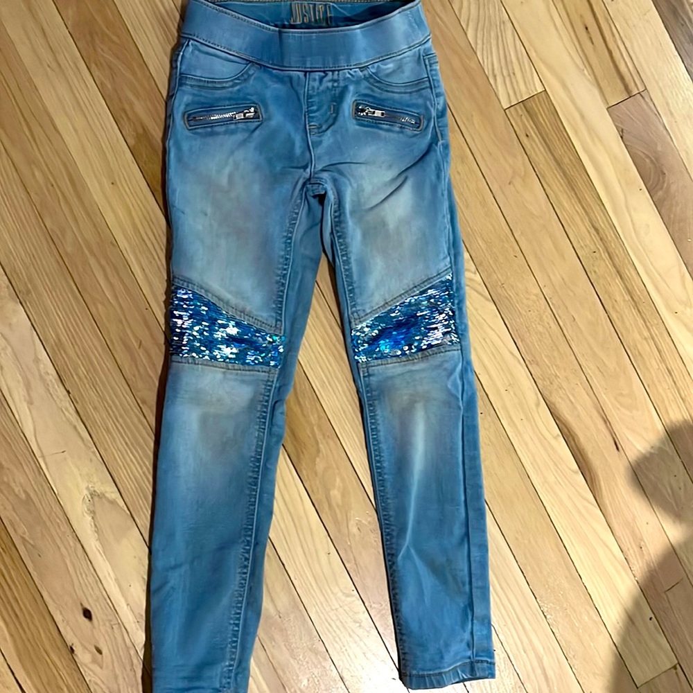 Justice Sequin Knee Jeggings